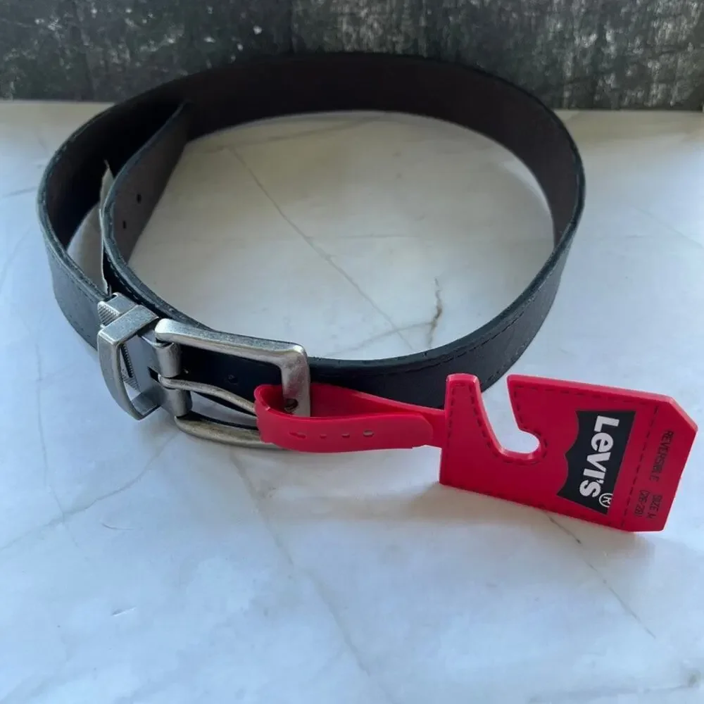 Levi's Boy's Big Kids Belt Size M Reversible Black/Brown Faux Leather 12LV020Z16